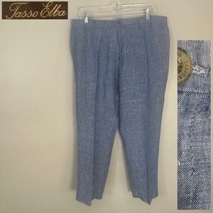 Tasso Elba Linen Pants 36" waist 30" inseam Gently worn 100% linen Belt loops